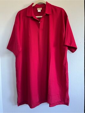 VTG LL Bean Men's Red Short Sleeve Double L Polo Size 2XL Preppy Casual Classic